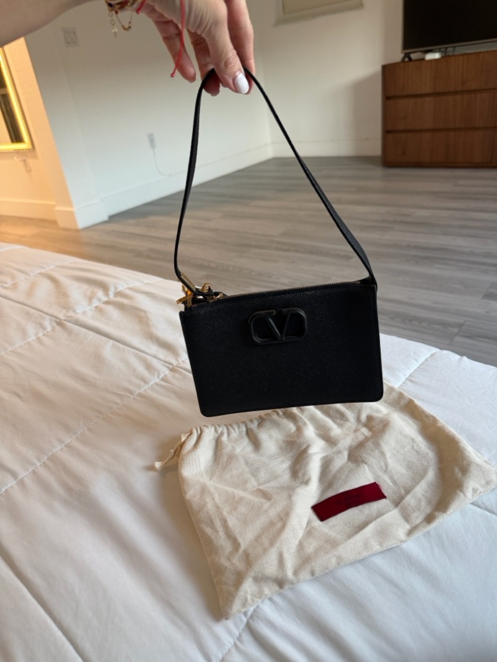 Valentino Black VLOGO Mini Shoulder Bag